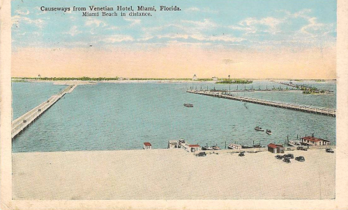 This postcard, mailed in 1938, appears pre-development.